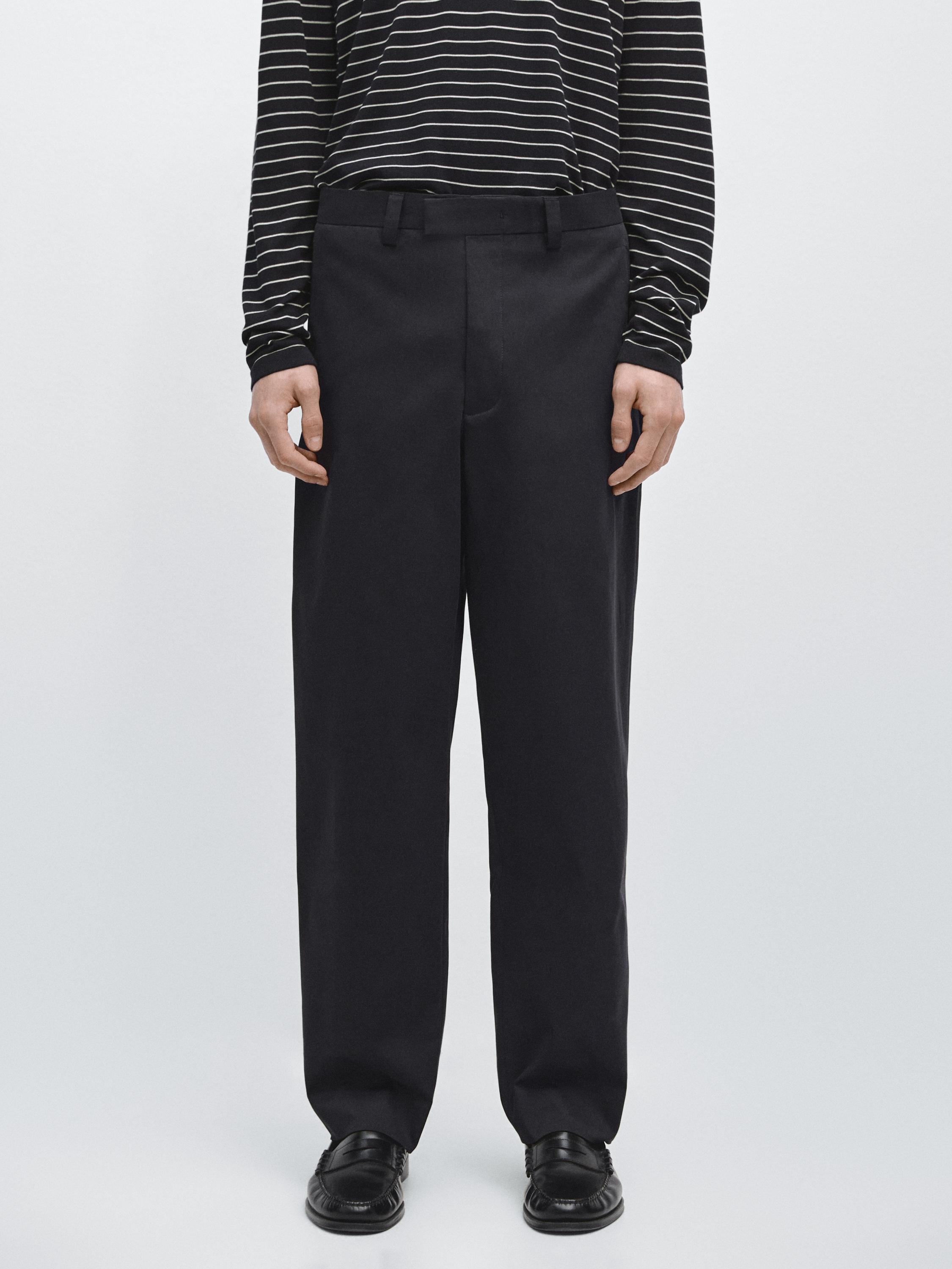 Tailored fit barrel trousers